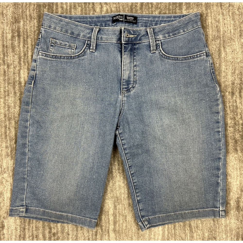 Riders‎ by Lee Bermuda Shorts Womens 6M Blue Mid Rise Denim 1RMMBW8 Stretch Knee